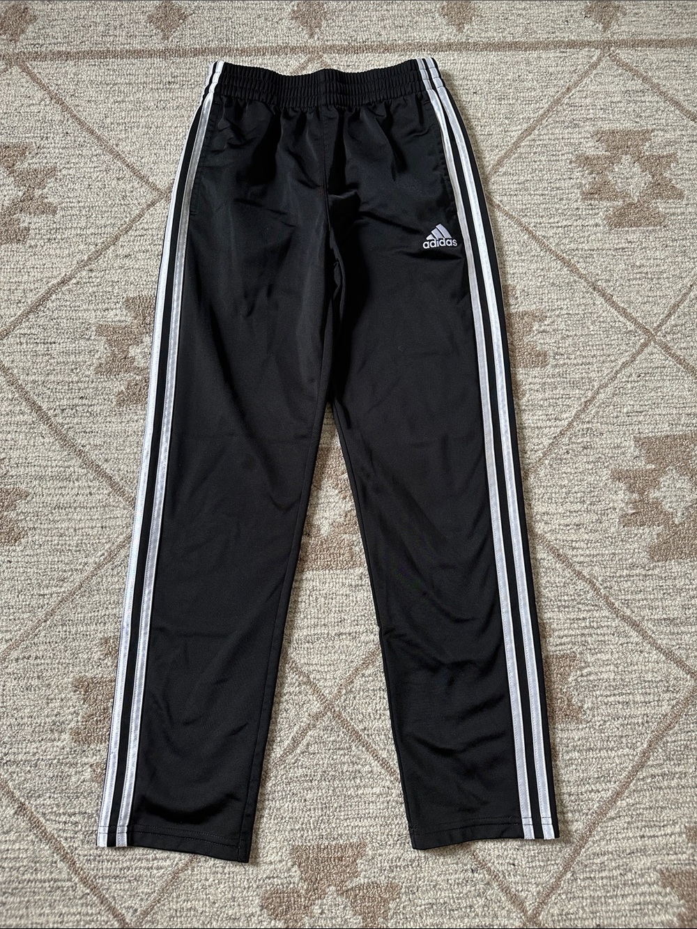 adidas Black Joggers with White Triple Stripes